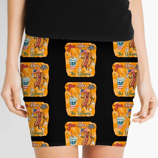 I'm Just Here For The Wieners Cartoon Hot Dog 4Th Women's Mini Skirts