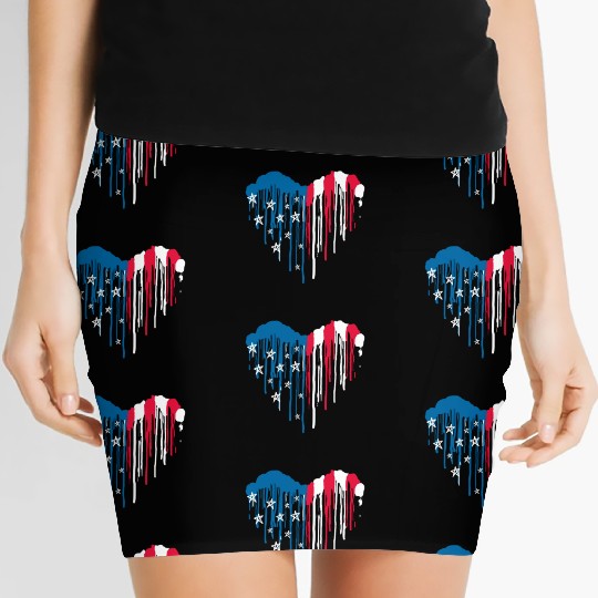 "USA: Land of the Free, Home of the Brave" Women's Mini Skirts