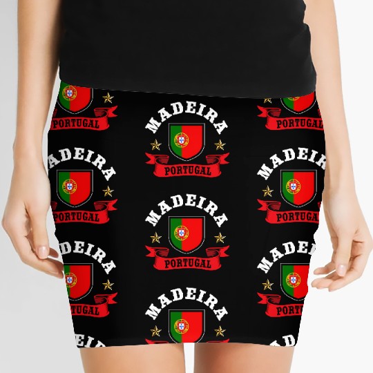 Portuguese Flag Summer Beach Vacation Madeira Port Women's Mini Skirts