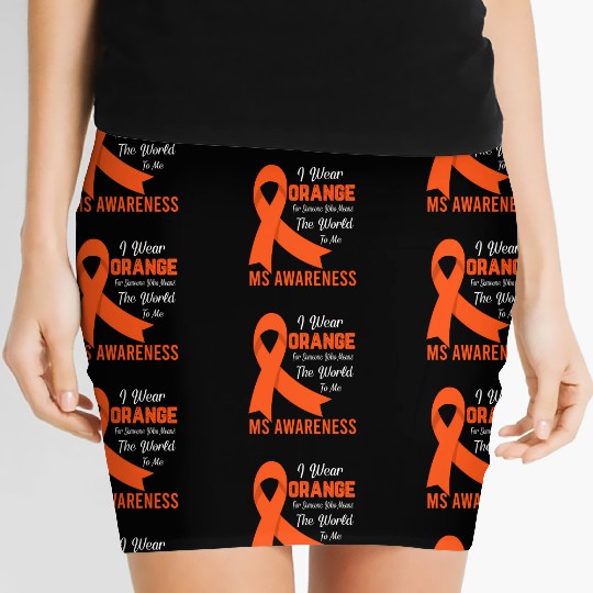 I Wear Orange For Someone Who Means World To Me Ms Women's Mini Skirts