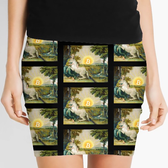 Bitcoin Unicorn Women's Mini Skirts