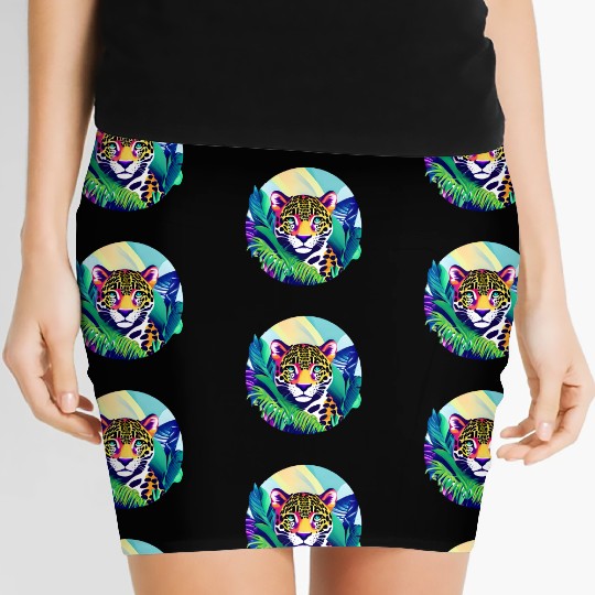 Jaguar in the Tropics Women's Mini Skirts