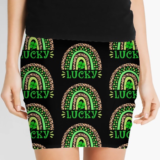 St Patricks Day Lucky Shamrock Shenanigans Women's Mini Skirts