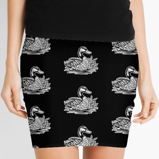 Duck Bird Nature Pond Women's Mini Skirts