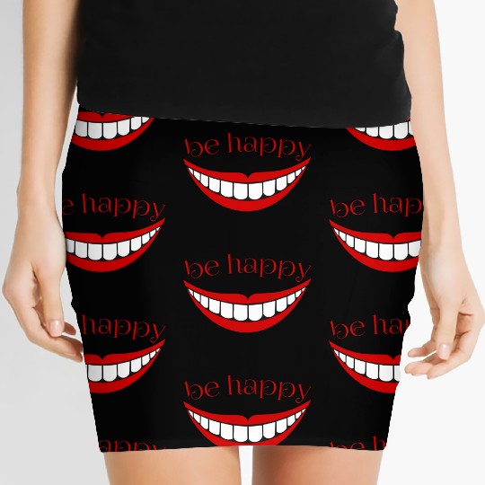 Be happy girl green Women's Mini Skirts