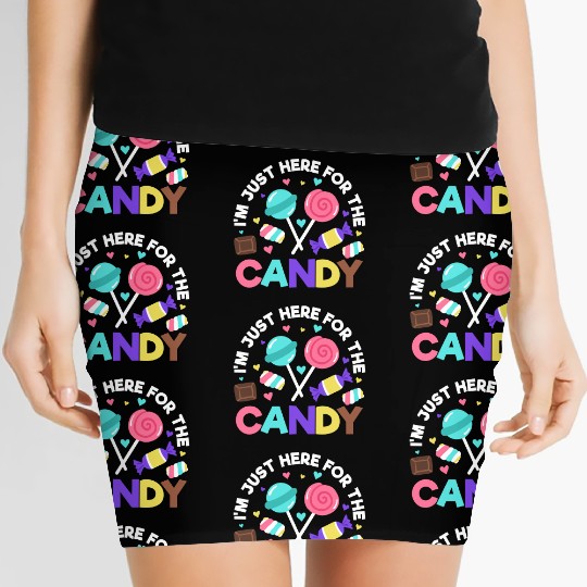 Halloween Candy Trick or Treat Party quote Women's Mini Skirts