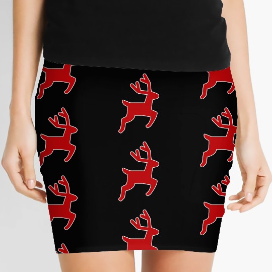 Xmas Deer Women's Mini Skirts