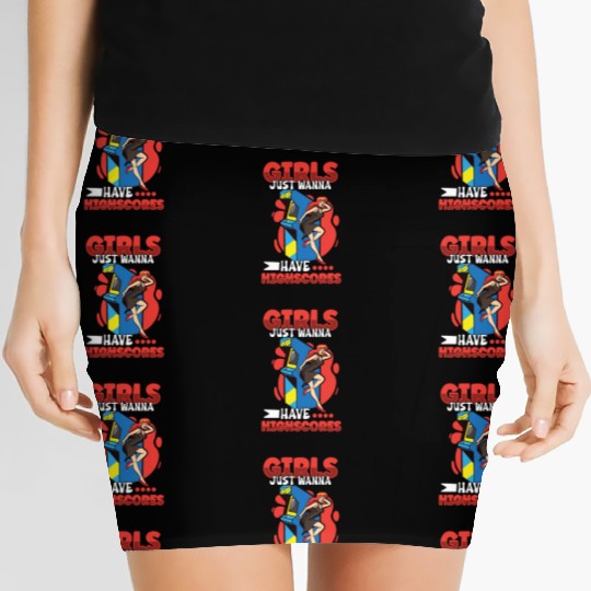 Pinball Machine Pinball Player Funny Pinball Women's Mini Skirts