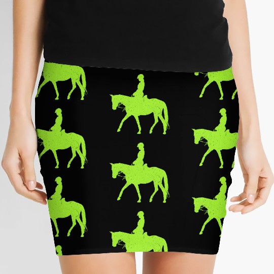 Equestrian Green Lizard Women's Mini Skirts