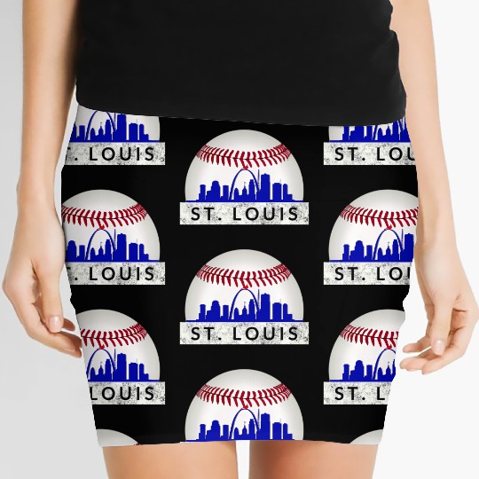 Saint Louis Red Cardinal Dress Hometown Skyline Gi Women's Mini Skirts