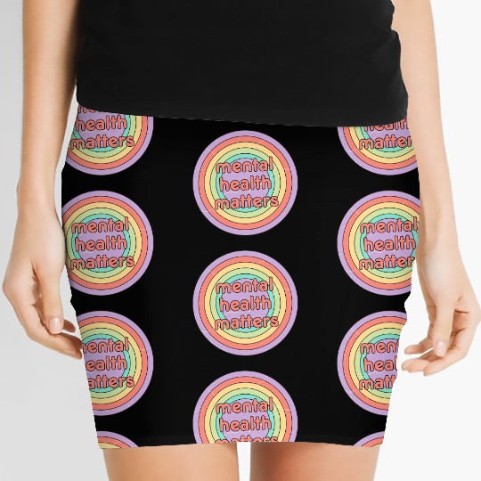 Mental Health Matters | Retro Circle Peach Candy Women's Mini Skirts