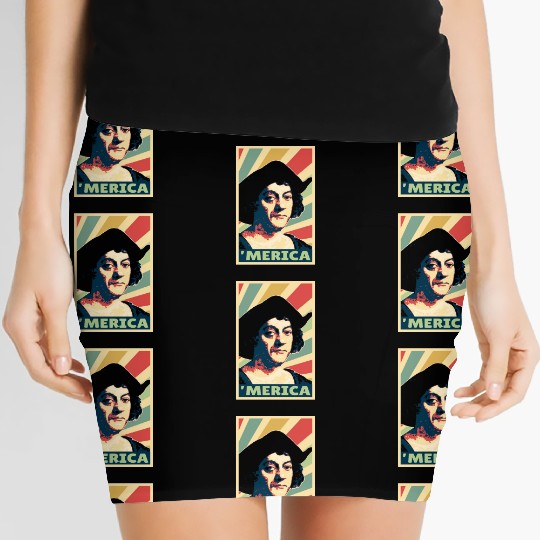 Christopher Columbus Merica Vintage Colors Women's Mini Skirts