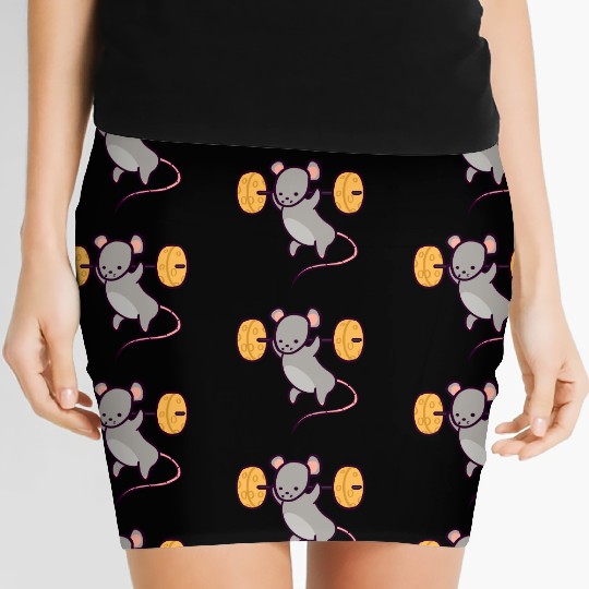Cute Gym Rat Cheese Squat Women's Mini Skirts