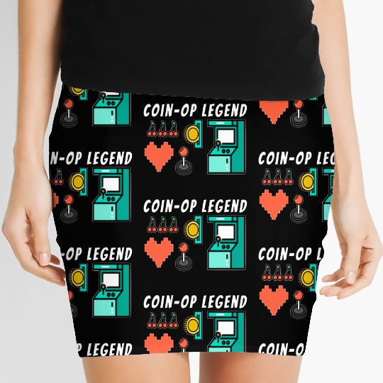 Coin Op Legend Arcade Gaming 80s Retro Gamer Women's Mini Skirts