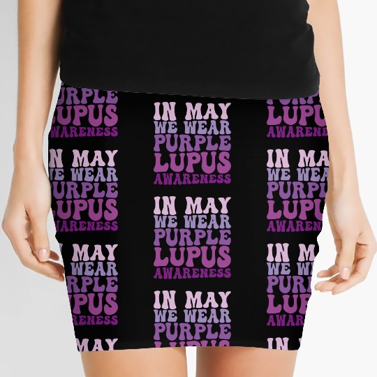 In May We Wear Purple Lupus Awareness Month Groovy Women's Mini Skirts