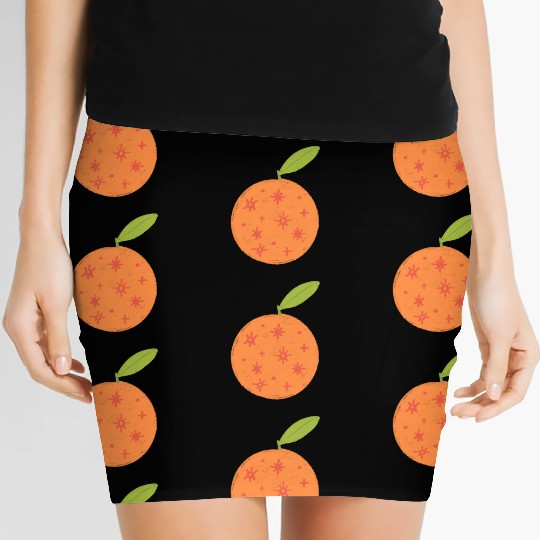 orange! with stars! Women's Mini Skirts