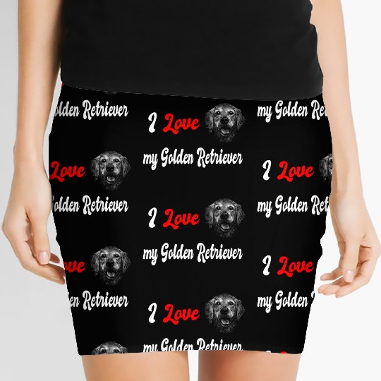 I love my golden retriever Women's Mini Skirts