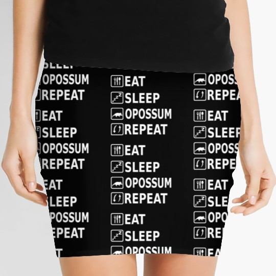 Eat Sleep Opossum Repeat Funny Saying Animal Women's Mini Skirts