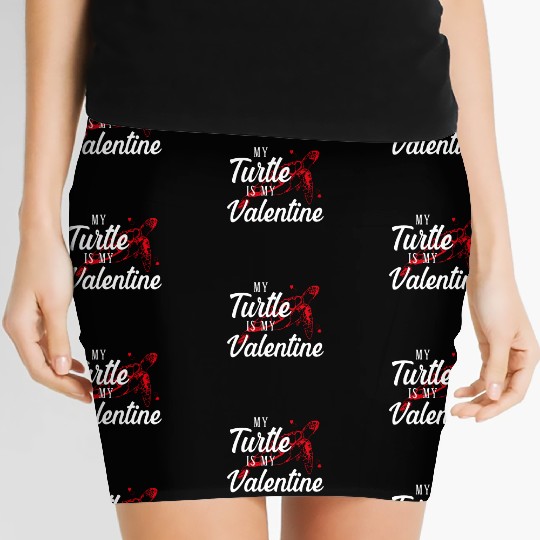 Sea Turtle Tortoise Valentines Day Women's Mini Skirts