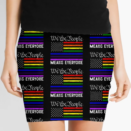 We The People Means Everyone Gay Pride LGBT Flag Women's Mini Skirts