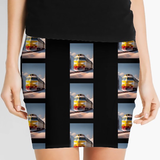 The train logo design Women's Mini Skirts