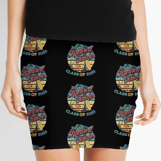 Vintage Retirement Retired Teacher Class Of 2023 Women's Mini Skirts