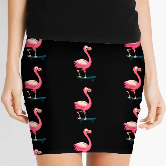 Flamingo skateboarding Women's Mini Skirts