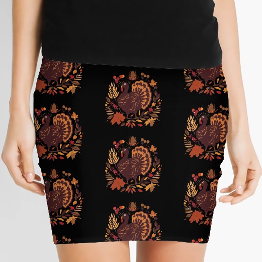 Turkeys, Harvest, and Gratitude Women's Mini Skirts