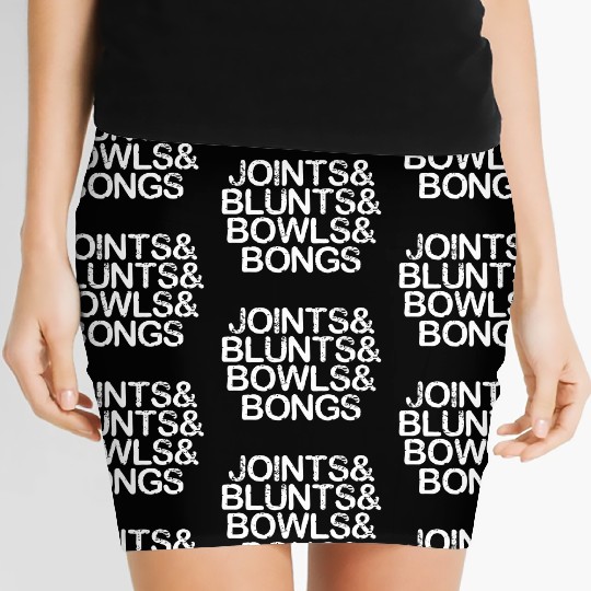 Joints Bongs stars green Women's Mini Skirts