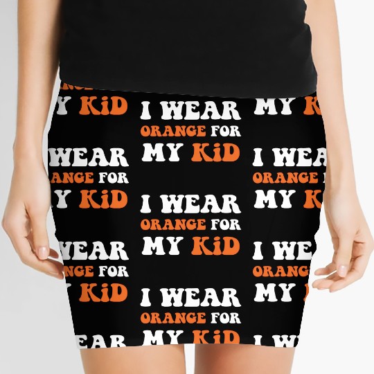 I Wear Orange For My Kid Women's Mini Skirts