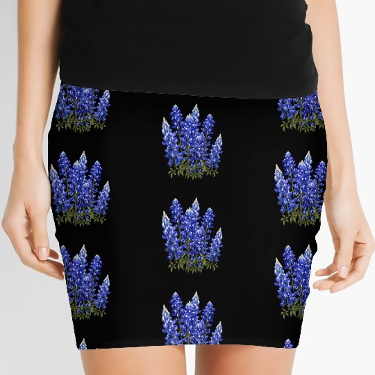 Texas Bluebonnets, Womens Ladies Girls Wildflower Women's Mini Skirts