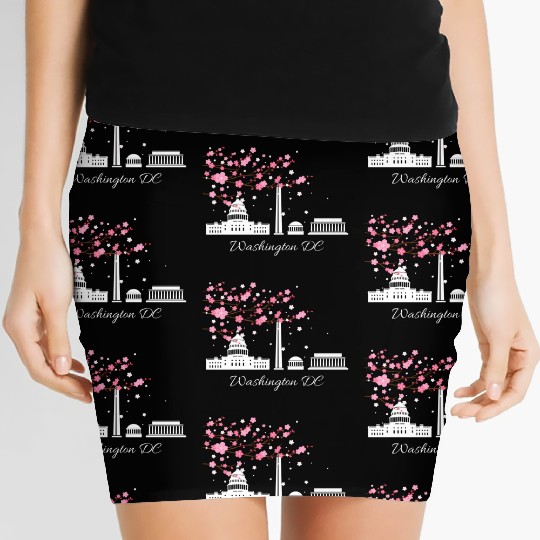 Washington Dc Monuments Memorials Cherry Blossoms Women's Mini Skirts