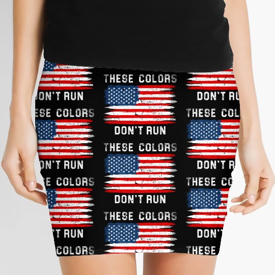 These Colors American Flag Don'T Run Retro Women's Mini Skirts