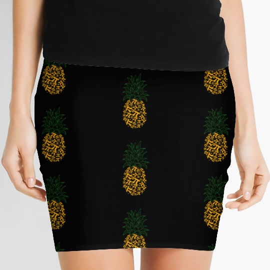 Pi Day Pineapple Math Teacher 3 14 Symbol Pi Geek Women's Mini Skirts
