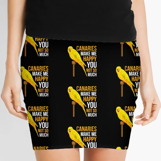 Canaries make me cheerful canary Bird Owner Women's Mini Skirts
