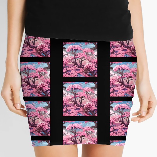 Anime Euphoria: Fantasy Cherry Blossom Dreamscape Women's Mini Skirts