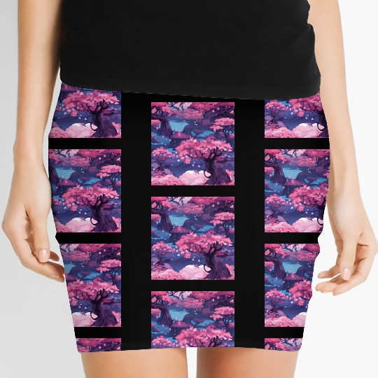 Anime Euphoria: Fantasy Cherry Blossom Dreamscape Women's Mini Skirts
