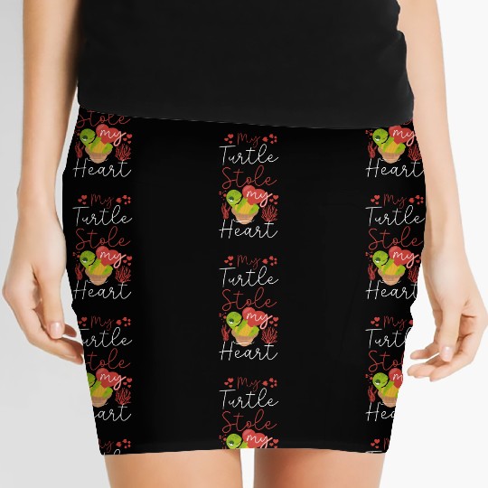 Sea Turtle Tortoise Valentines Day Women's Mini Skirts