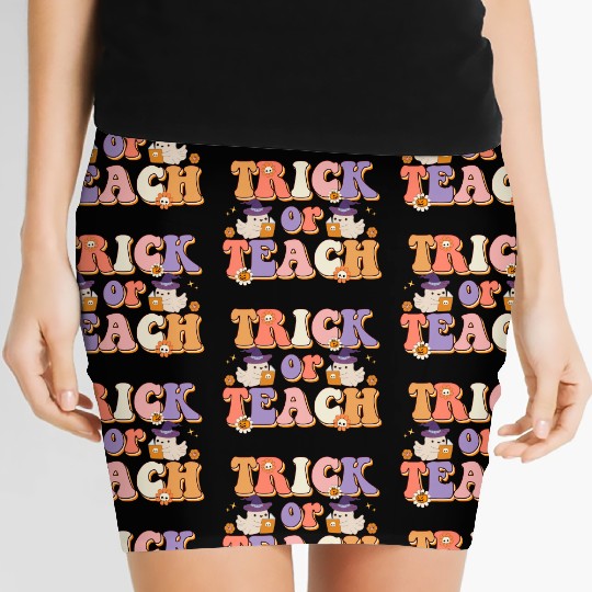 Trick Or Teach Halloween Teachers Women's Mini Skirts