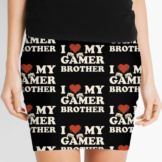 I Heart My Gamer Brother - I Love My Brother Women's Mini Skirts