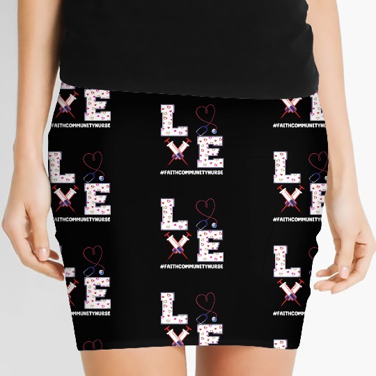 Love Faith Community Nurse Outfit Women's Mini Skirts