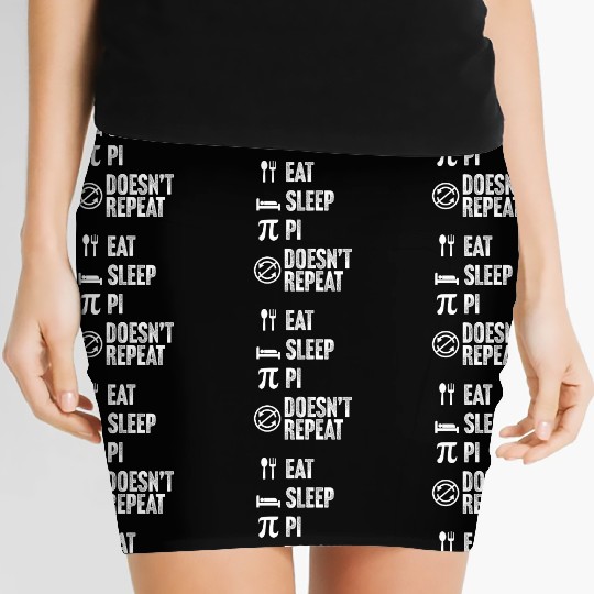 Pi Day Eat Sleep Algebra Geometry Calculus Study Women's Mini Skirts