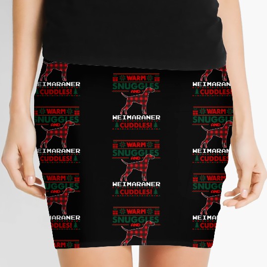 Weimaraner Dog Pajama Ugly Women's Mini Skirts