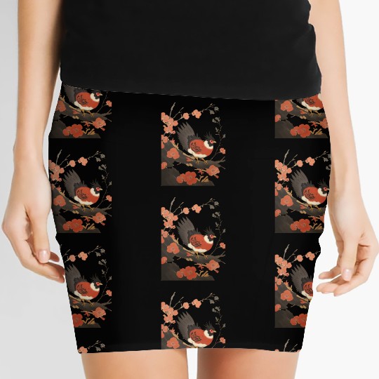 The Bird on the Cherry Blossom Tree Women's Mini Skirts