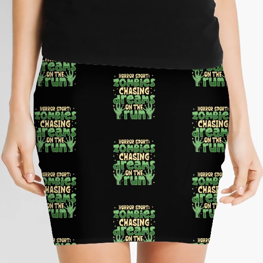 Horror Zombie Runner Half Marathon Running Jogging Women's Mini Skirts
