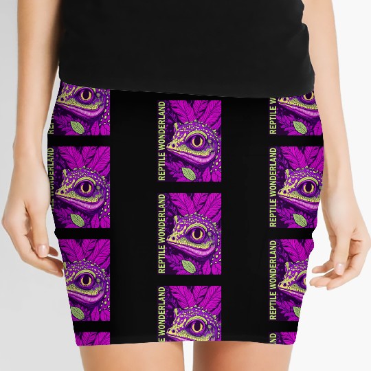 Psychedelic Reptile Wonderland Retro Designs 10 Women's Mini Skirts