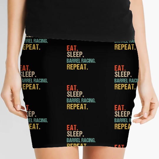 Funny Eat Sleep Barrel Racing Repeat Women's Mini Skirts