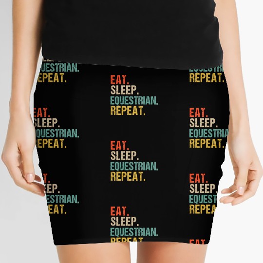 Funny Eat Sleep Equestrian Repeat Women's Mini Skirts