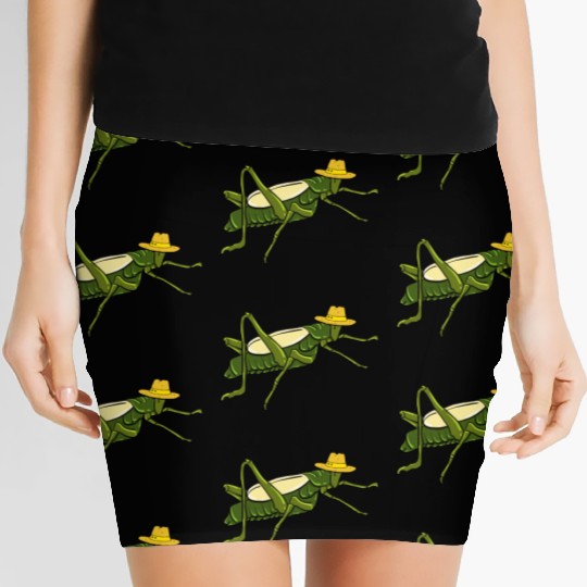 Grasshopper Insect Bug Lover Green Nature Locusts Women's Mini Skirts