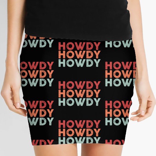 Funny Horse Racing Gift Howdy Women's Mini Skirts